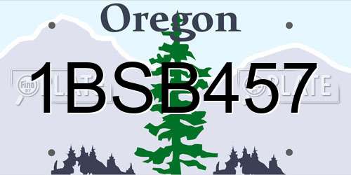 1BSB457 Oregon License Plate
