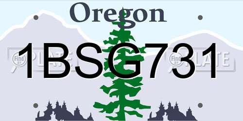 1BSG731 Oregon License Plate