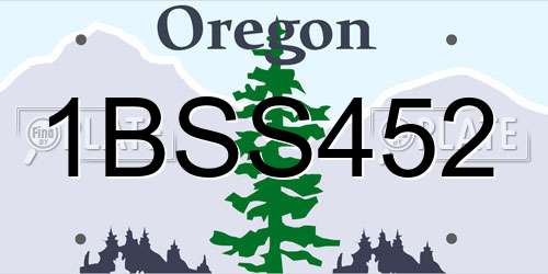 1BSS452 Oregon License Plate