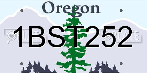 1BST252 Oregon License Plate