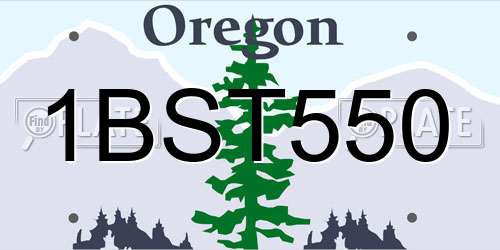 1BST550 Oregon License Plate