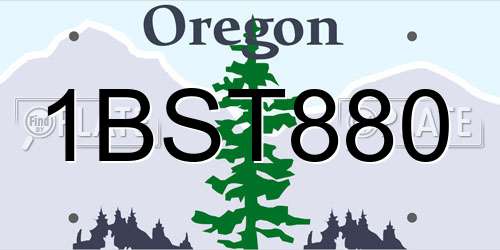 1BST880 Oregon License Plate