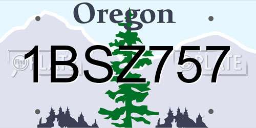 1BSZ757 Oregon License Plate