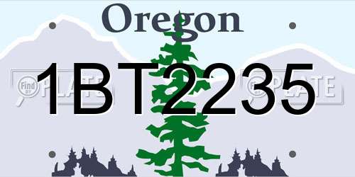 1BT2235 Oregon License Plate