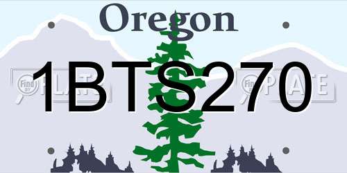 1BTS270 Oregon License Plate