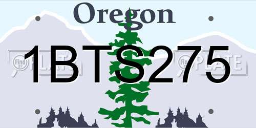 1BTS275 Oregon License Plate
