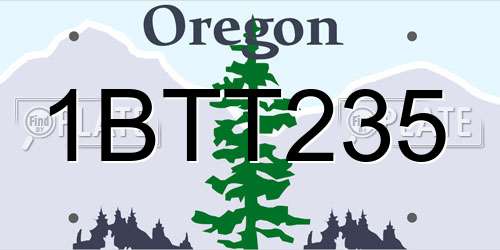 1BTT235 Oregon License Plate