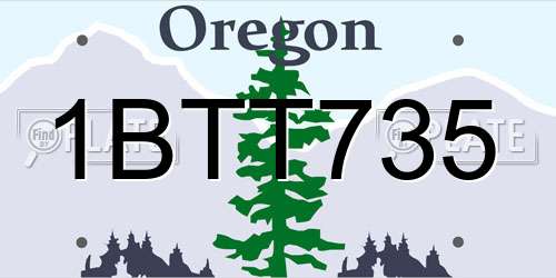 1BTT735 Oregon License Plate