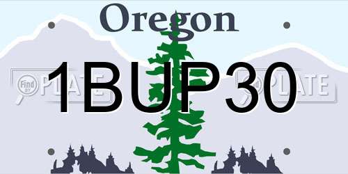 1BUP30 Oregon License Plate
