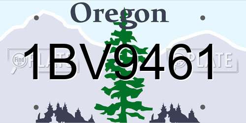 1BV9461 Oregon License Plate
