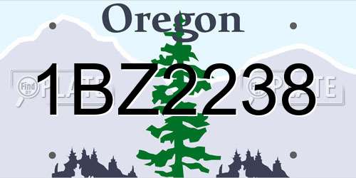 1BZ2238 Oregon License Plate