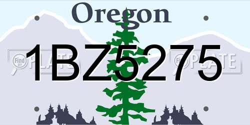 1BZ5275 Oregon License Plate