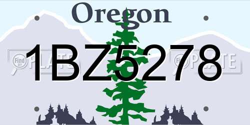 1BZ5278 Oregon License Plate