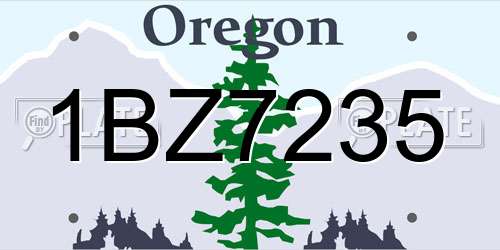 1BZ7235 Oregon License Plate