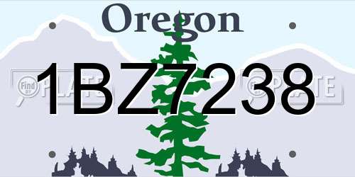 1BZ7238 Oregon License Plate