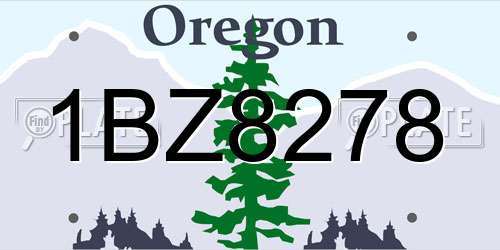 1BZ8278 Oregon License Plate