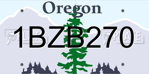1BZB270 Oregon License Plate