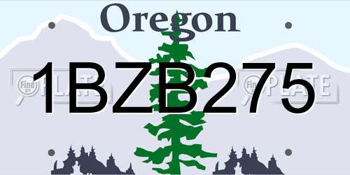 1BZB275 Oregon License Plate