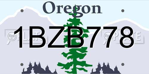1BZB778 Oregon License Plate