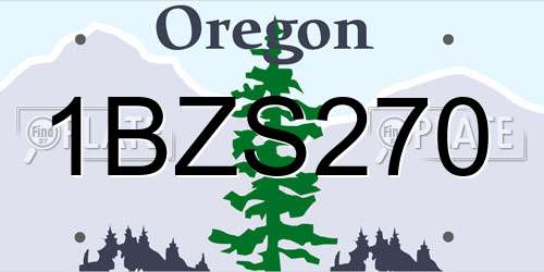 1BZS270 Oregon License Plate