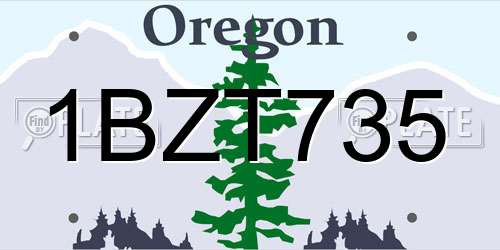 1BZT735 Oregon License Plate