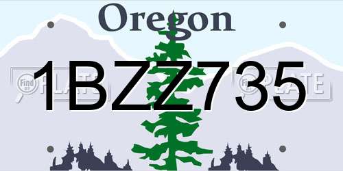 1BZZ735 Oregon License Plate