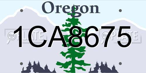 1CA8675 Oregon License Plate