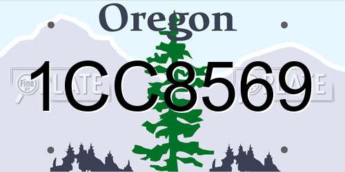 1CC8569 Oregon License Plate