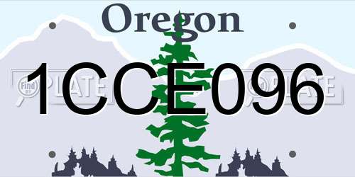 1CCE096 Oregon License Plate