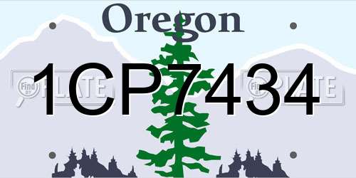 1CP7434 Oregon License Plate