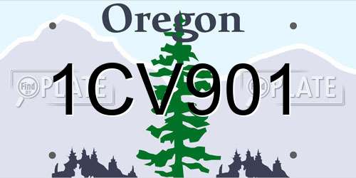 1CV901 Oregon License Plate