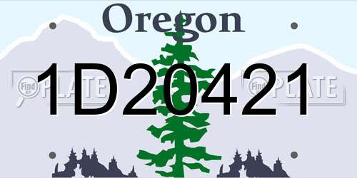 1D20421 Oregon License Plate