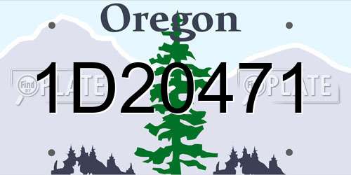 1D20471 Oregon License Plate