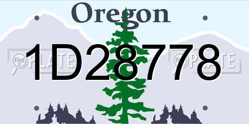 1D28778 Oregon License Plate