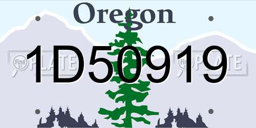 1D50919 Oregon License Plate