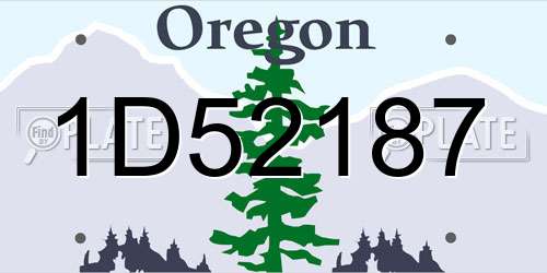 1D52187 Oregon License Plate