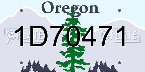 1D70471 Oregon License Plate