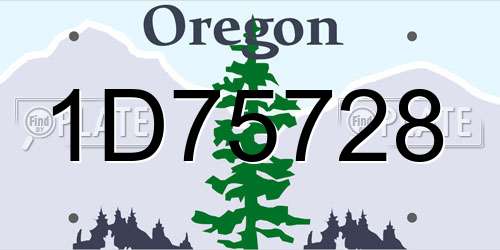 1D75728 Oregon License Plate