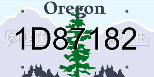 1D87182 Oregon License Plate