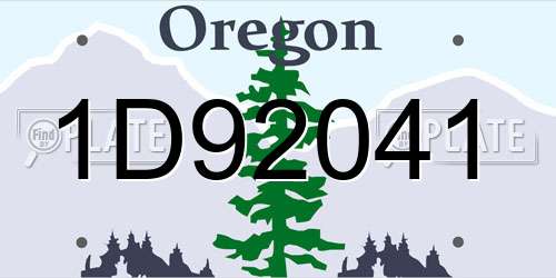1D92041 Oregon License Plate