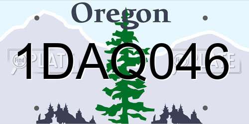 1DAQ046 Oregon License Plate