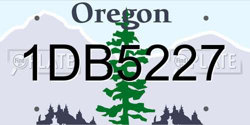 1DB5227 Oregon License Plate