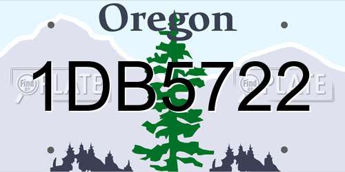1DB5722 Oregon License Plate