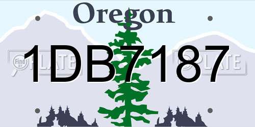 1DB7187 Oregon License Plate