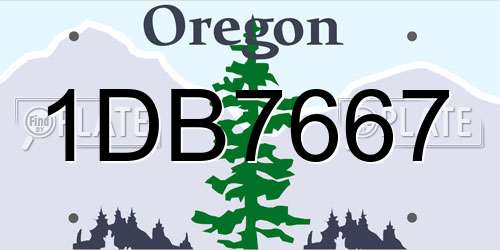 1DB7667 Oregon License Plate