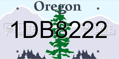 1DB8222 Oregon License Plate