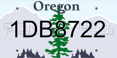 1DB8722 Oregon License Plate