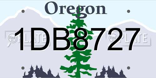 1DB8727 Oregon License Plate
