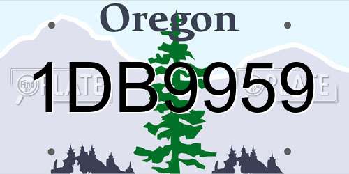 1DB9959 Oregon License Plate