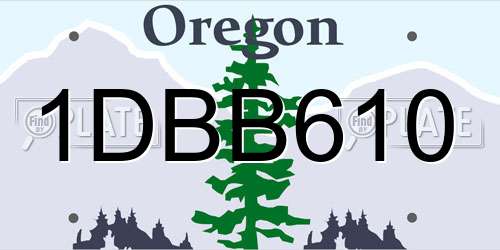 1DBB610 Oregon License Plate